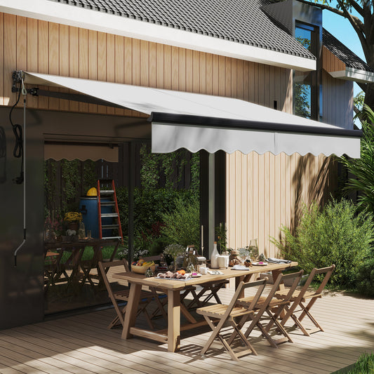 Outsunny Electric Awning with Remote Controller in Light Grey, image 2
