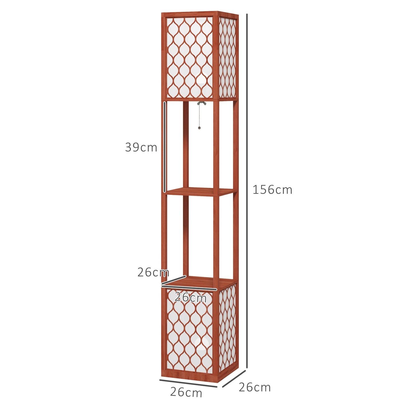 HOMCOM Duo Light Floor Shelves - Brown
