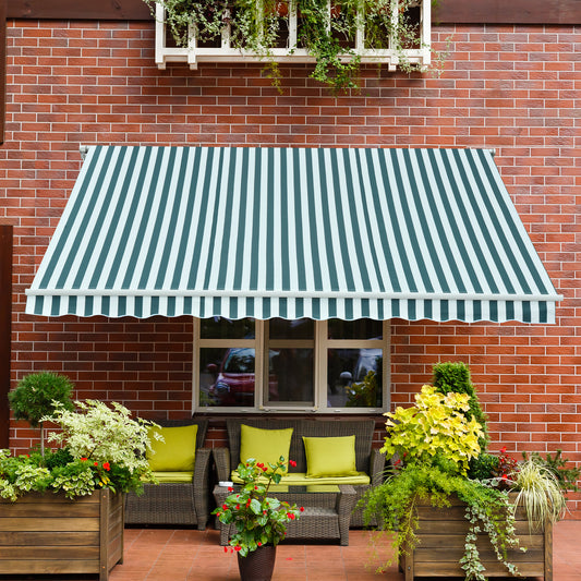 Outsunny Patio Awning in Green and White, image 2