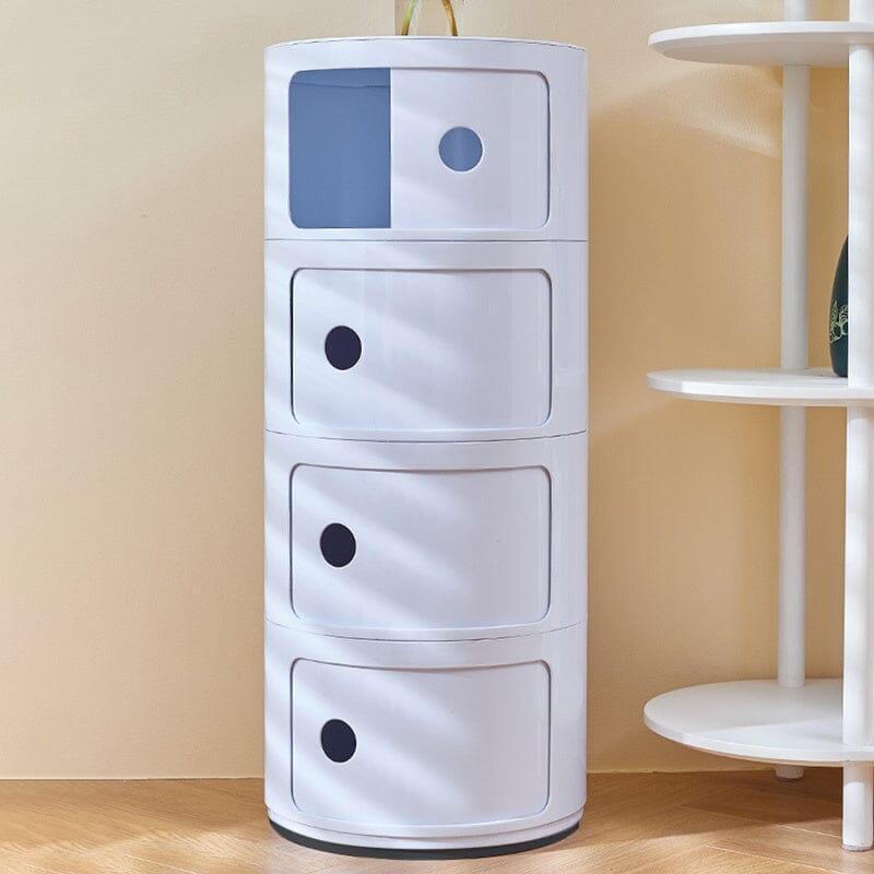 76cm Height Cylindrical 4-Tier Plastic Storage Drawer Unit