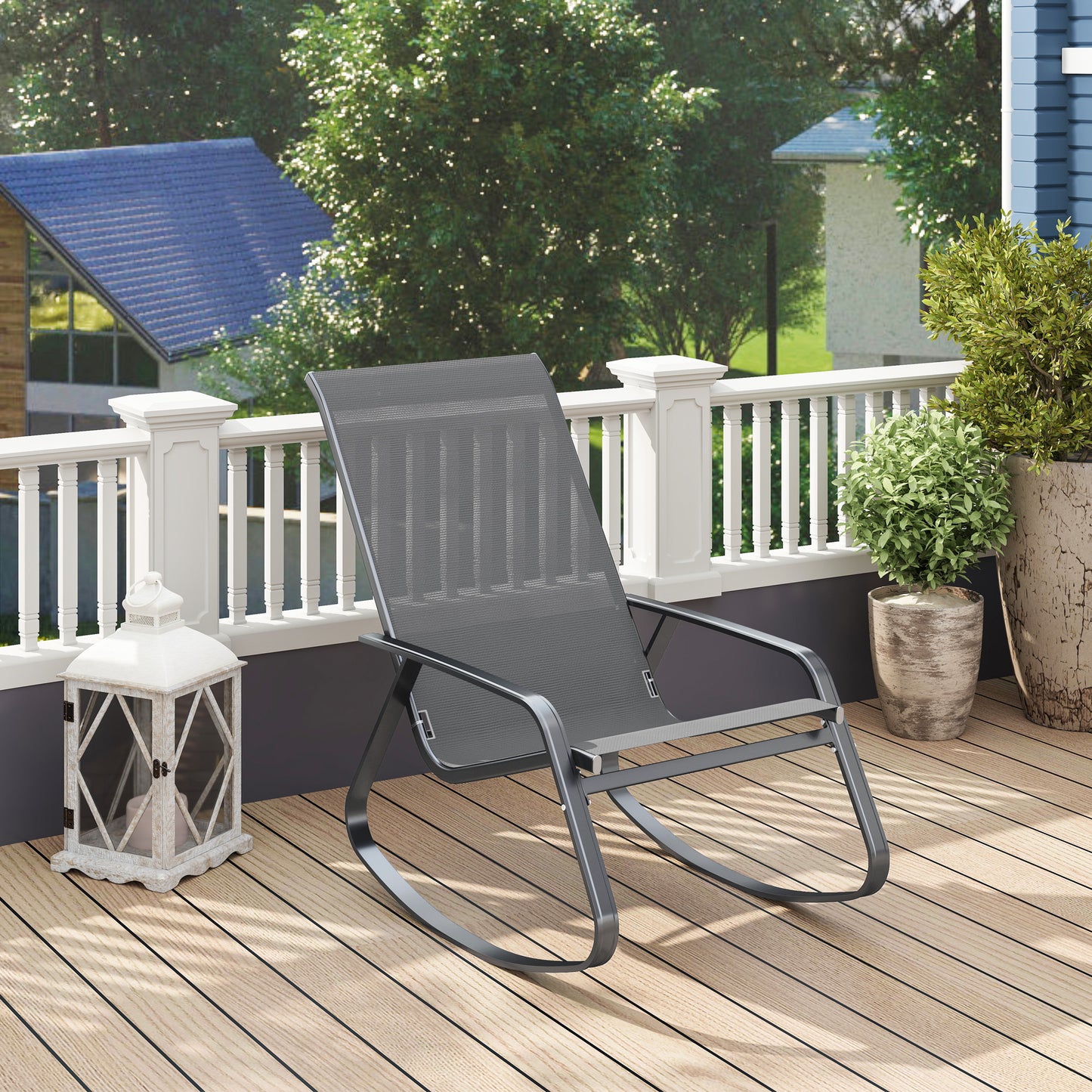Outsunny Rocking Garden Chair - Szary