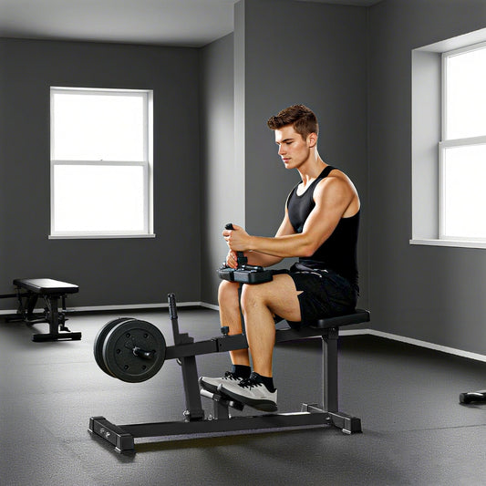 SPORTNOW Seated Leg Extension Machine, Adjustable Leg Raise Machine and Curl Machine with Plate Loaded for Hip, Lower Body and Home Gym Workout