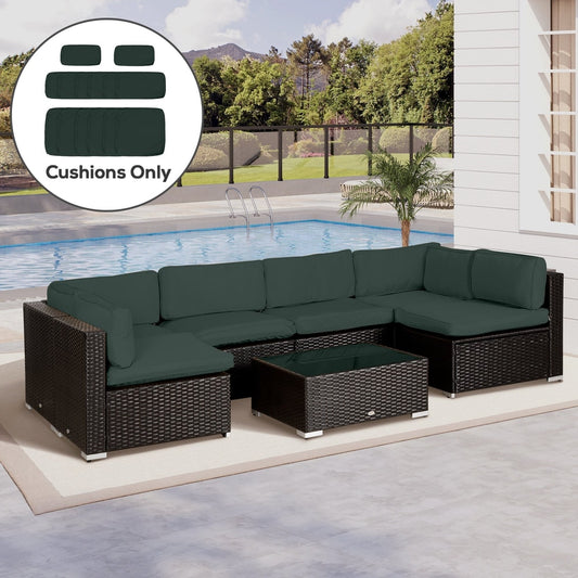 Outsunny Garden Rattan Sofa Cushion in Dark Grey, image 2