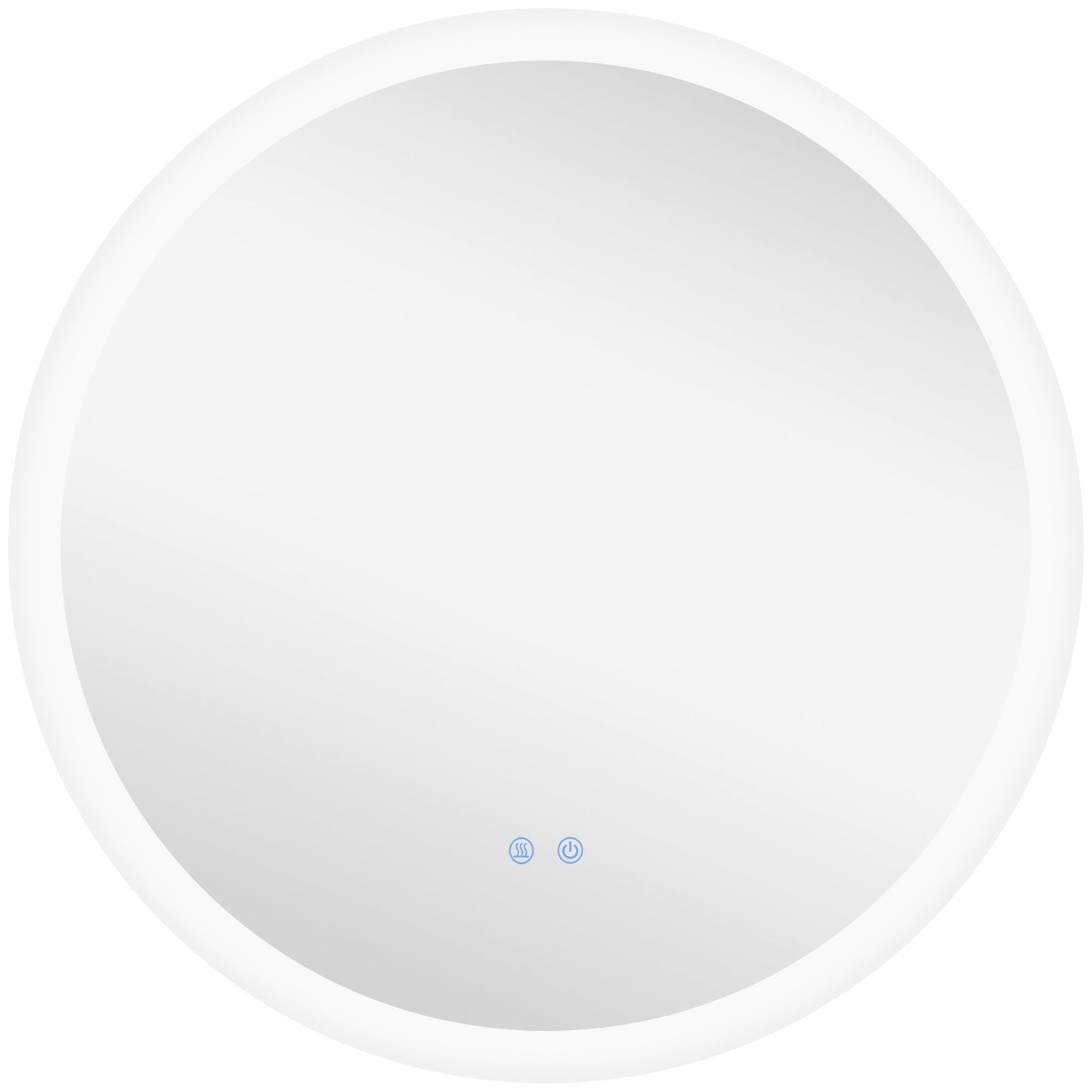kleankin Round Bathroom Mirror with LED Lights, Wall-Mounted Dimmable Makeup Mirror with 3 Temperature Colours, Defogging Film, Memory Function, Hardwired, 70 x 70Â cm
