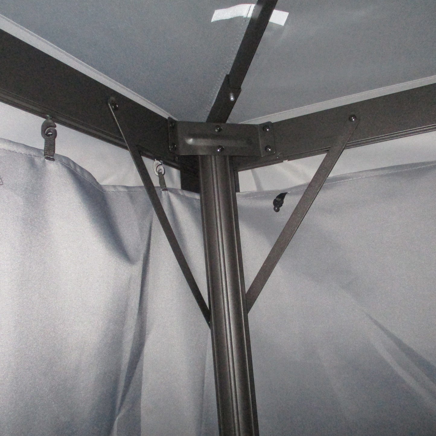 Altana ogrodowa Outsunny 3 x 4 m z aluminium, zadaszenie, namiot imprezowy z siatkami i zasłonami do ogrodu i na taras, ciemnoszary