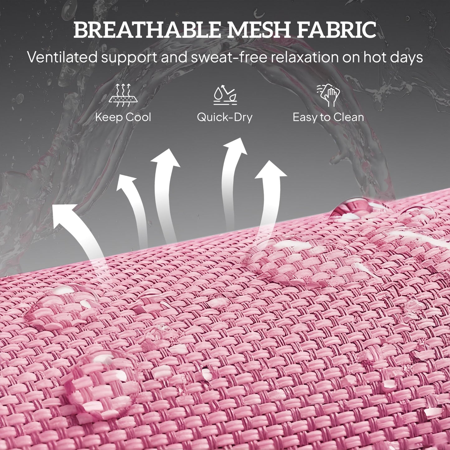 Outsunny Folding Sun Lounger with Head Pillow - Pink