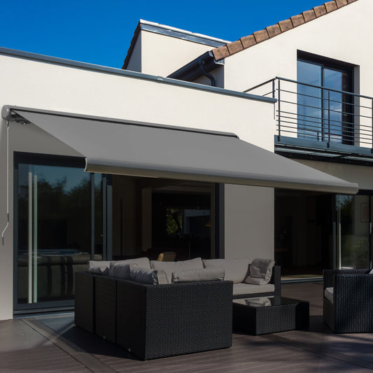 Outsunny Electric Awning with Remote Controller in Grey, image 2