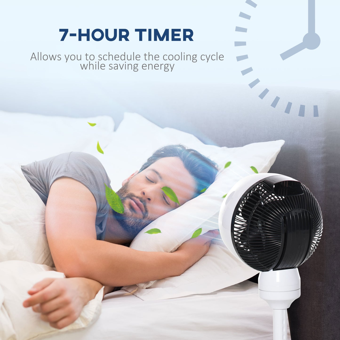 HOMCOM 9'' Air Circulator Fan 3 Speed 3 Mode, 70° Oscillation 90° Vertical Tilt, Height Adjustable, Remote Controller, for Living Room, Bedroom, Office, Black and White