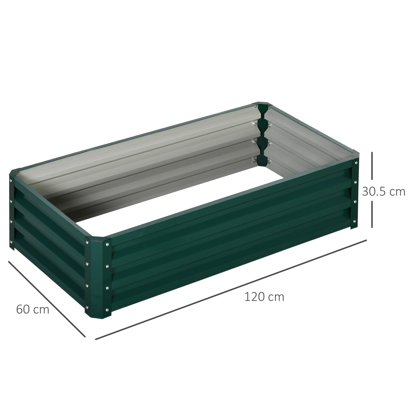 Outsunny Raised Beds for Garden, Galvanized Outdoor Planters, for Herbs and Vegetables, Use for Patio, Backyard, Balcony, Green