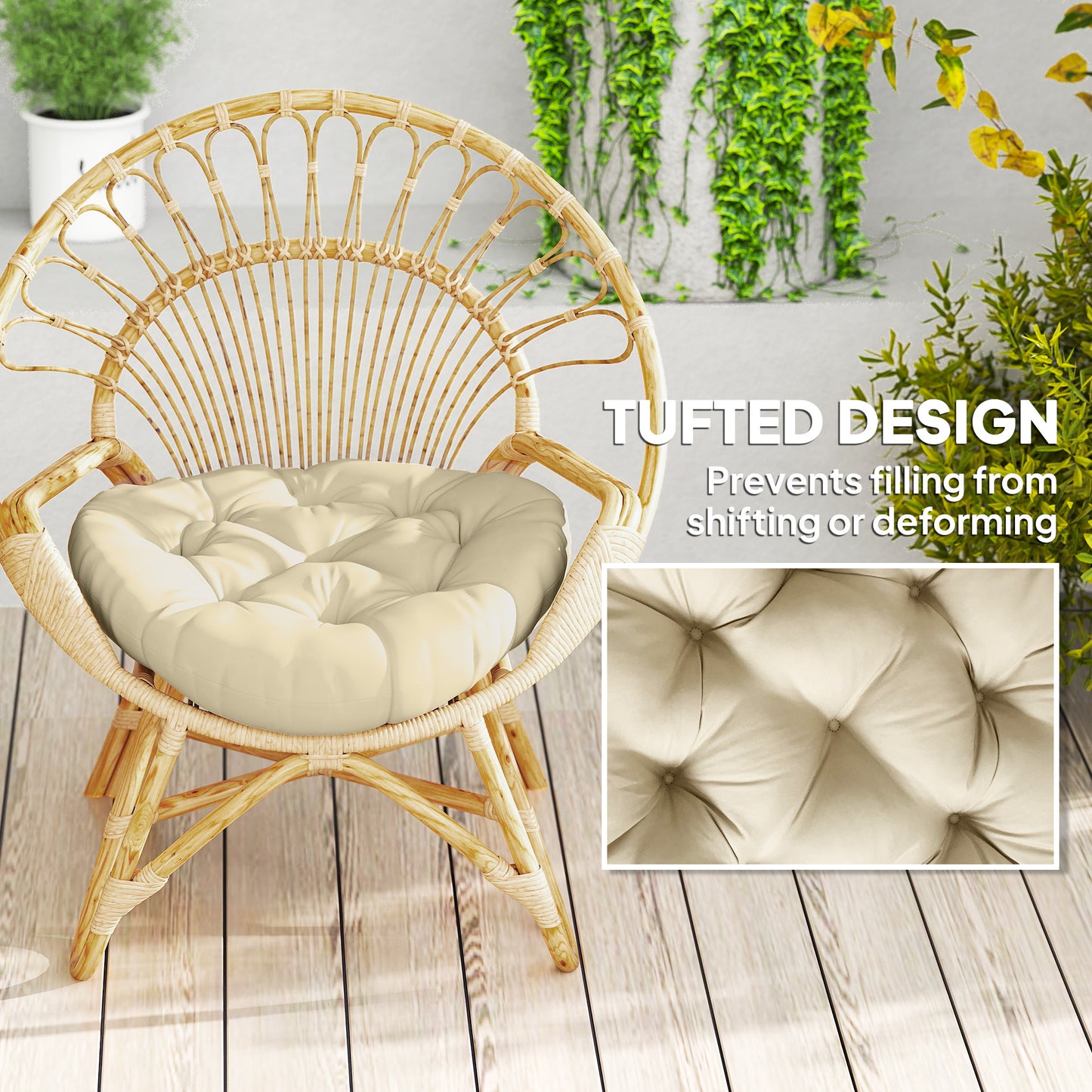 Outsunny Set of Two â60cm Outdoor Cushions - Beige
