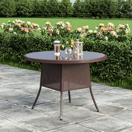 Round/Square Rattan Garden Table & Parasol Hole