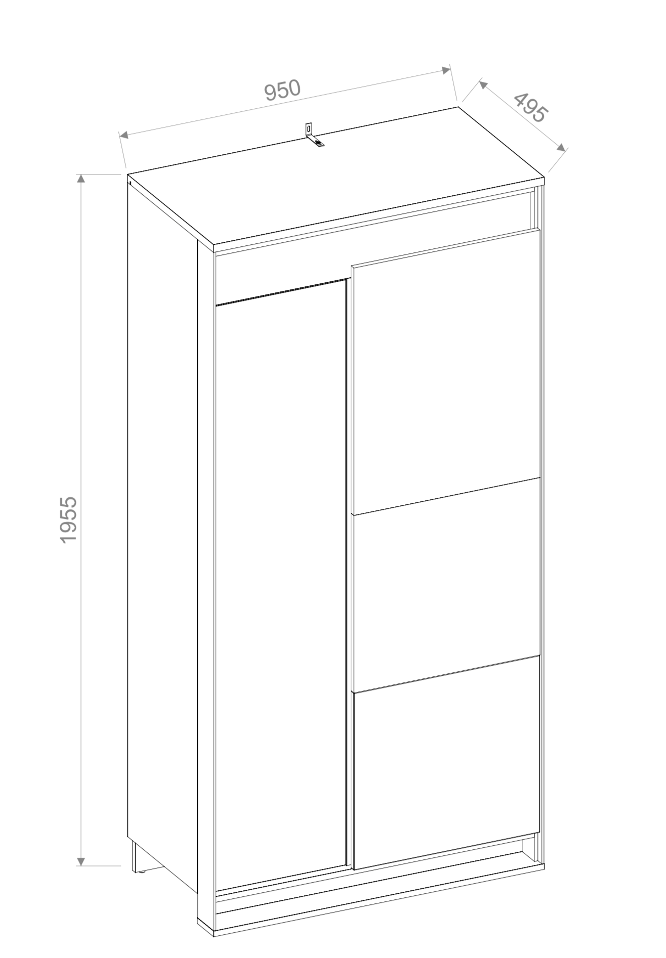 Quant QA-01 Hinged Wardrobe 95cm