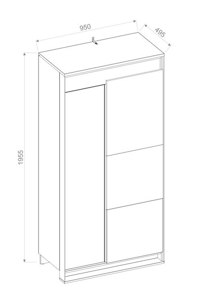 Quant QA-01 Hinged Wardrobe 95cm