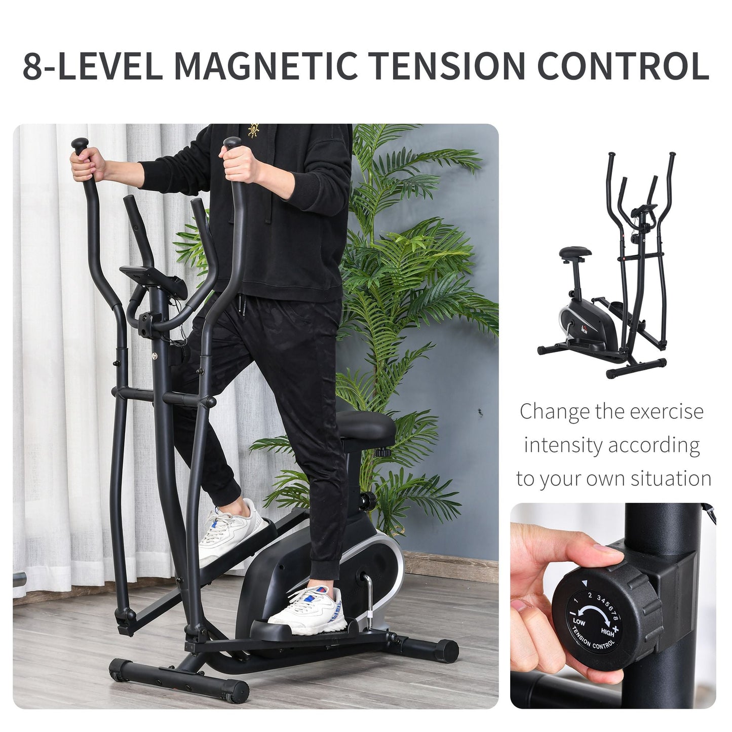 HOMCOM Magnetic Exercise Training Bike Stationary Bike w/ Flywheel & Digital Monitor