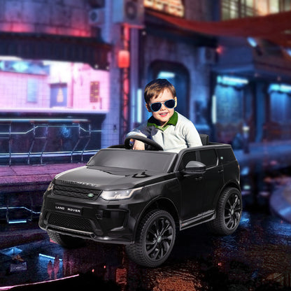سيارة ركوب للأطفال من AIYAPLAY Land Rover Discovery Sport مرخصة بقوة 12 فولت مع جهاز تحكم عن بعد وأضواء وموسيقى وبوق، للأطفال من سن 3 إلى 6 سنوات، لون أسود