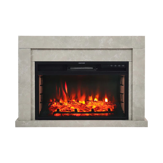 Rustic Electric Fireplace Mantel with Remote Control