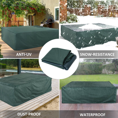 Outsunny Large Patio Garden Furniture Set Cover 600D Oxford Square Waterproof, 230 x 230 x 70 cm, Green