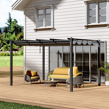 Elegant Aluminum Patio Pergola with Sun-Shade Canopy