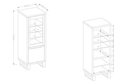 Halle 05 Tall Display Cabinet 84cm