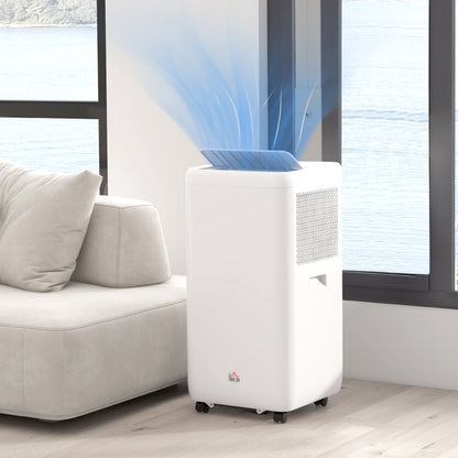 HOMCOM 12000 BTU Mobile Air Conditioner for Room up to 28m_, with Dehumidifier, Auto & Sleep Mode, 24H Timer, Wheels