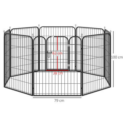 PawHut 4 Sizes Dog Pens Pet Puppy PlayPen Rabbit Puppy Cage Folding Run Fence Garden Metal Hutch