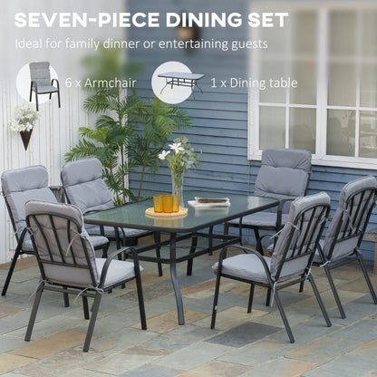 7 PCs Garden Dining Set- Black