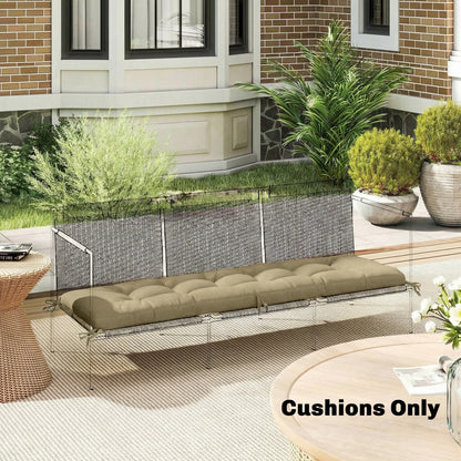 Outsunny Sun Lounger Cushion, Memory Foam Patio Chair Cushion with Ties, Outdoor Seat Pad Fits 190 x 60 cm Lounger, Sand