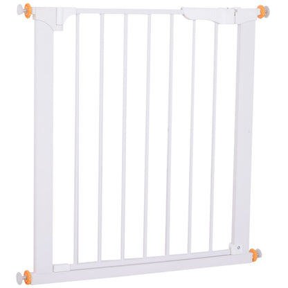 PawHut Pet Safety Barrier Gate W/ Iron tube, 74.9H x 73-80W cm-White