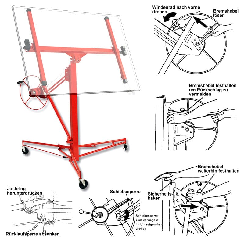 11 ft Drywall Panel Hoist  Lifter with Convenient Design and Easy Assembly