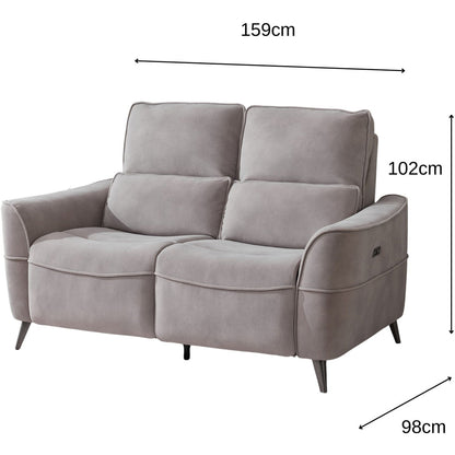 Kensley 2 Seater Sofa Grey (Power Recliner)