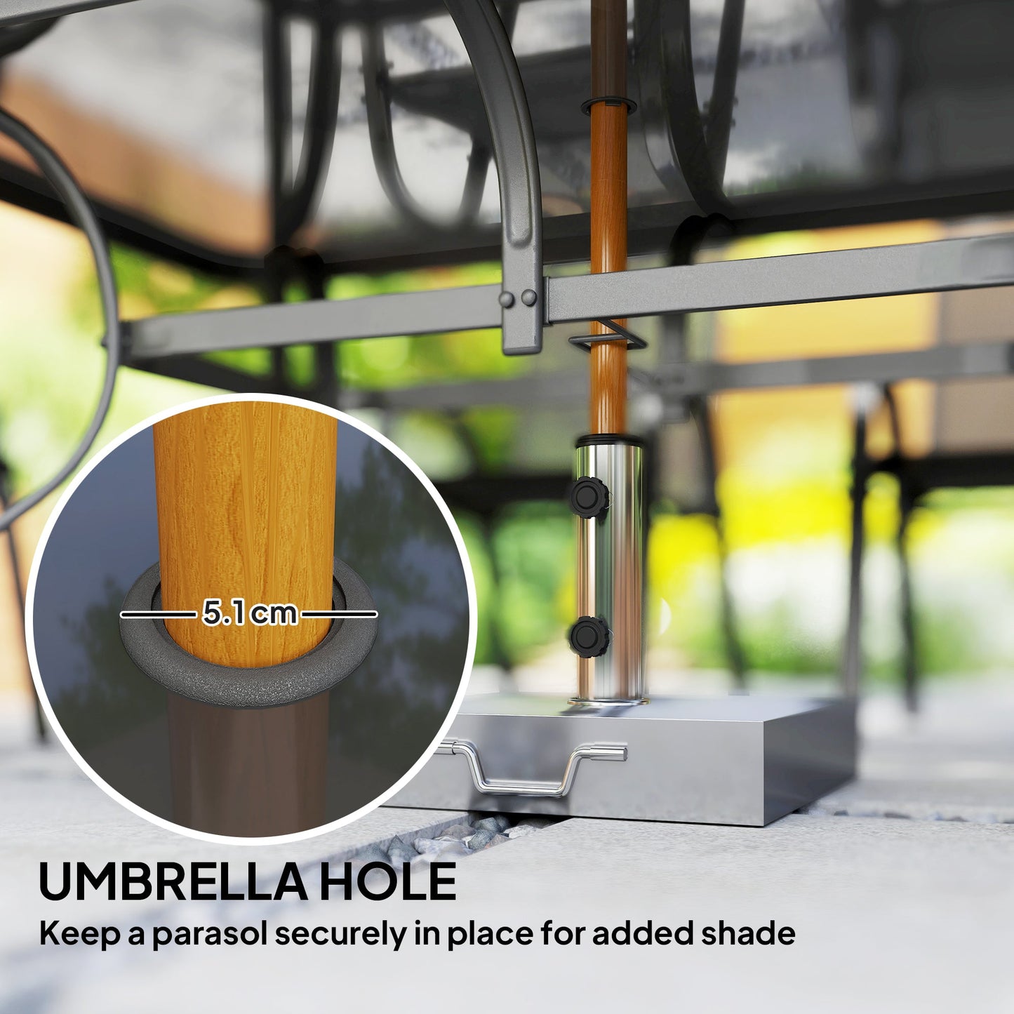 Outsunny Seven-Piece Outdoor Dining Set - Charcoal Grey