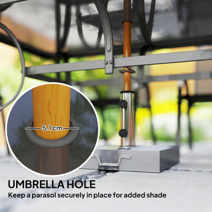 Outsunny Seven-Piece Outdoor Dining Set - Charcoal Grey