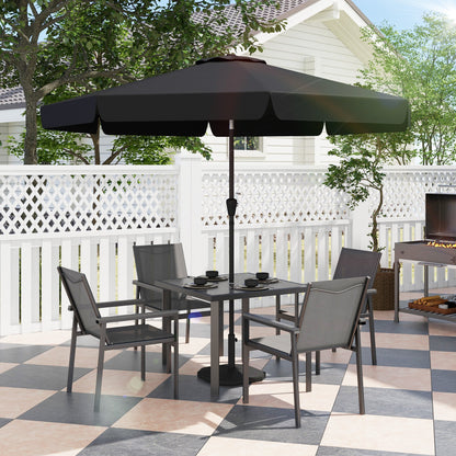 Outsunny Five-Piece Metal Dining Set, with Glass-Top Table - Grey