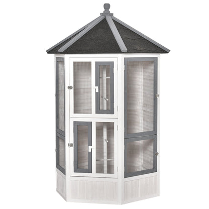 PawHut Bird Aviary House Cage for Budgie Canary Cockatiel Indoor Outdoor 125x125x183cm