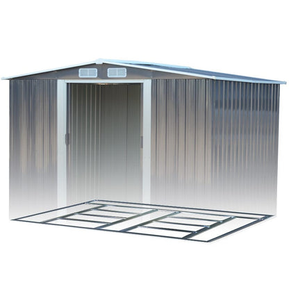 Waterproof 6x8/8x8/10x8ft Metal Shed With Gable Roof