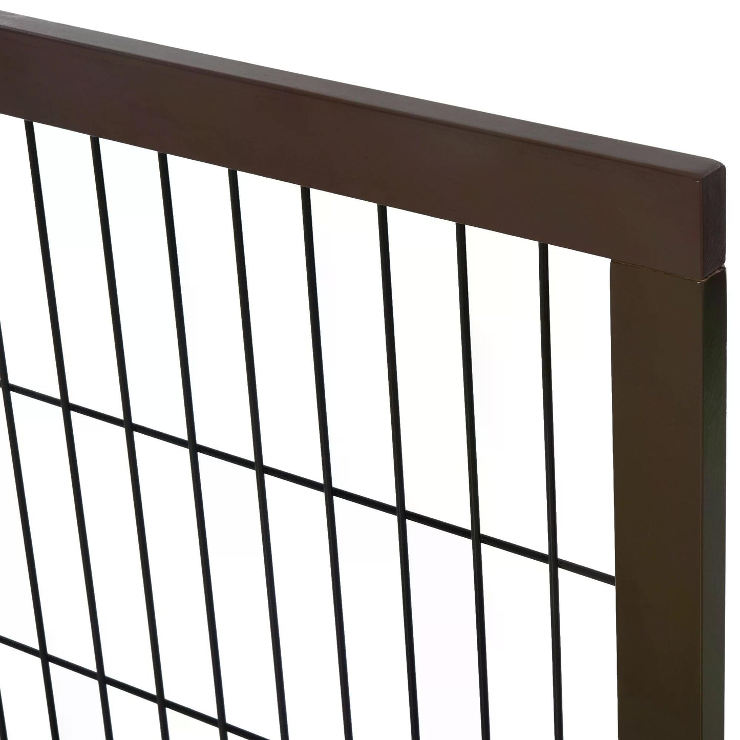 PawHut Freestanding Dog Gate 3 Panel Safety Pet Barrier Foldable w/ Support Feet Brown 185 x71 cm