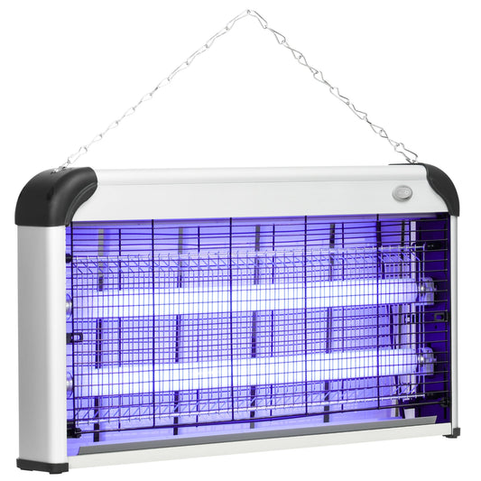 Outsunny wolnostojący ścienny 30W elektryczny zabójca much i komarów 60√£≈Ω¬° zasięg elektryczny zapper much, zapper na owady, zabójca owadów srebrny