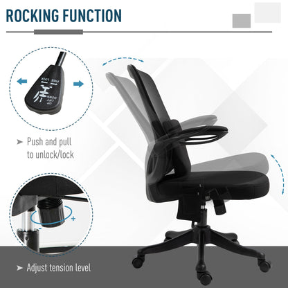 Vinsetto Office Chair 2-Point Massage Executive Ergonomic USB Power Mesh Design 360¡ Swivel with Lumbar Support, Black