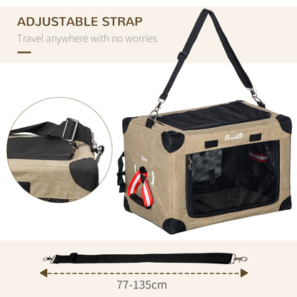 PawHut Foldable Pet Carrier, with Cushion, for XS Dogs and Cats