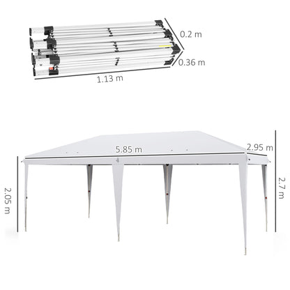 Outsunny 6 x 3(m) Garden Large Gazebo Canopy Waterproof Outdoor Party Tent Marquee