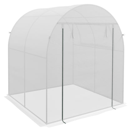 Outsunny Walk in Polytunnel Greenhouse، منزل أخضر للحديقة مع نافذة وباب قابلين للطي، 1.8 × 1.8 × 2 متر، أبيض