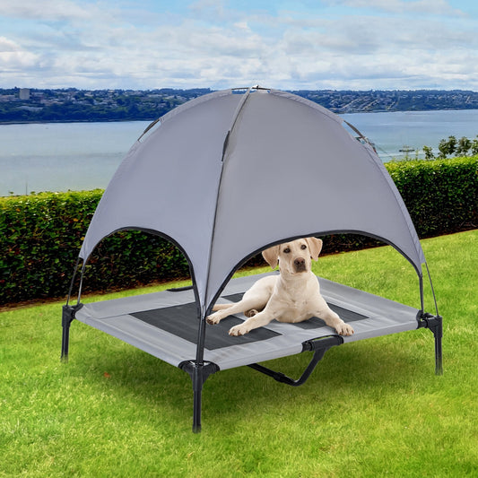 PawHut 92 cm Elevated Pet Bed Dog Foldable Cot Tent Canopy Instant Shelter Outdoor