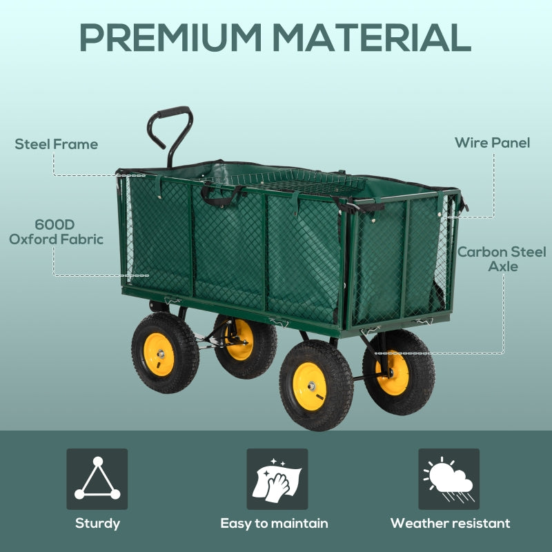 4 Wheel Trolley Cart Dump Wheelbarrow Tipper Truck