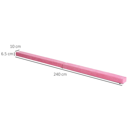 HOMCOM 2.4M 8FT Gymnastics Folding Balance Beam Home Gym Training Exercise Sports - Pink