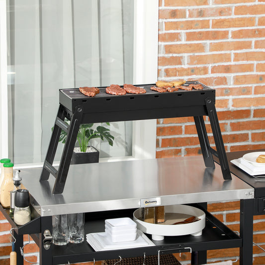Składany grill węglowy Outsunny – czarny