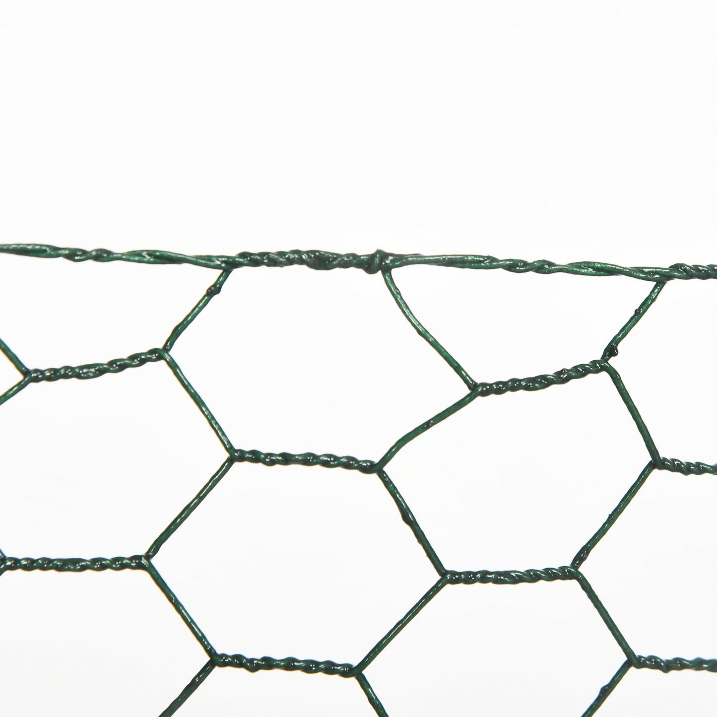 PawHut 1m x 25m Chicken Wire Mesh, Foldable PVC Coated Welded Garden Fence, Roll Poultry Netting, for Rabbits, Ducks, Geese - Dark Green