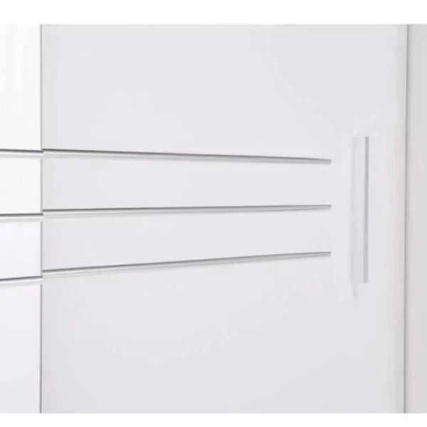 Hiroko 3 Door Sliding Wardrobe 250cm - Grey or White