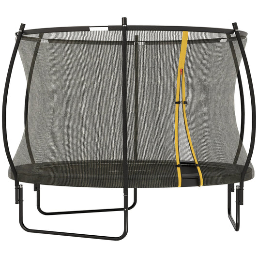 SPORTNOW 8ft Outdoor Trampoline with Enclosure Net, Spring Cover, Black