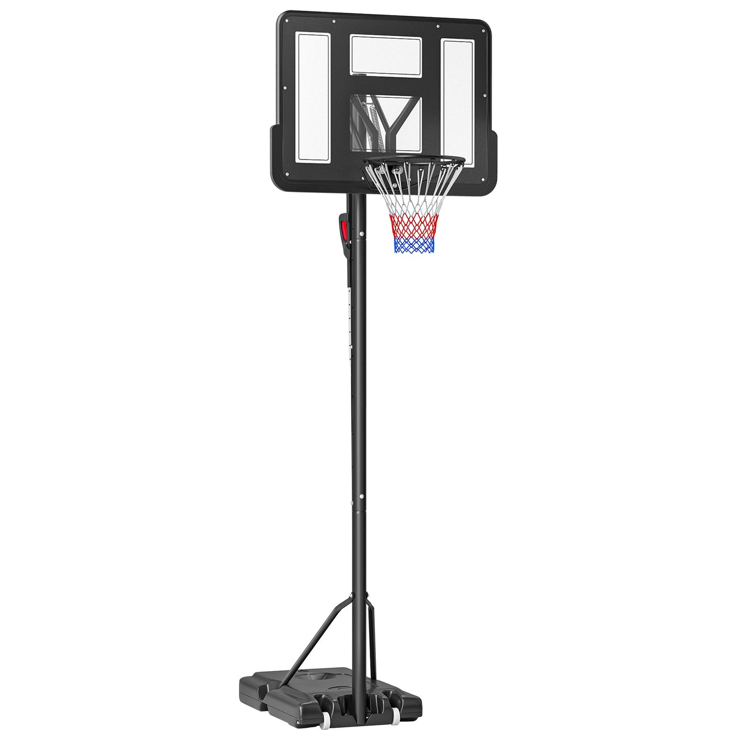 SPORTNOW Height Adjustable Basketball System, Freestanding Basketball Hoop and Stand w/ Wheels, 2.35-3.05m