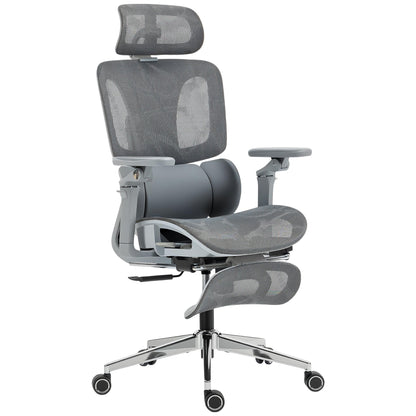HOMCOM Ergonomic Office Chair, High Back Mesh Desk Chair, Grey